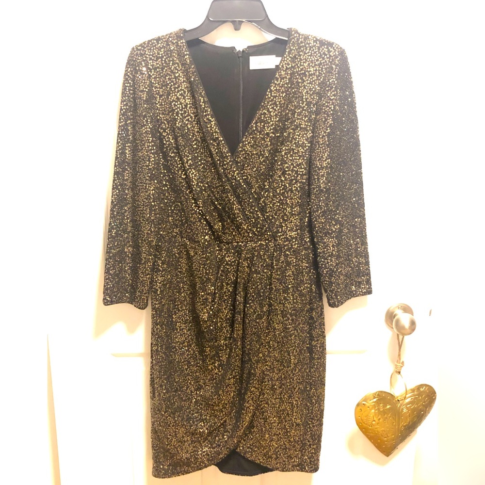 Women’s gold sequinned dress